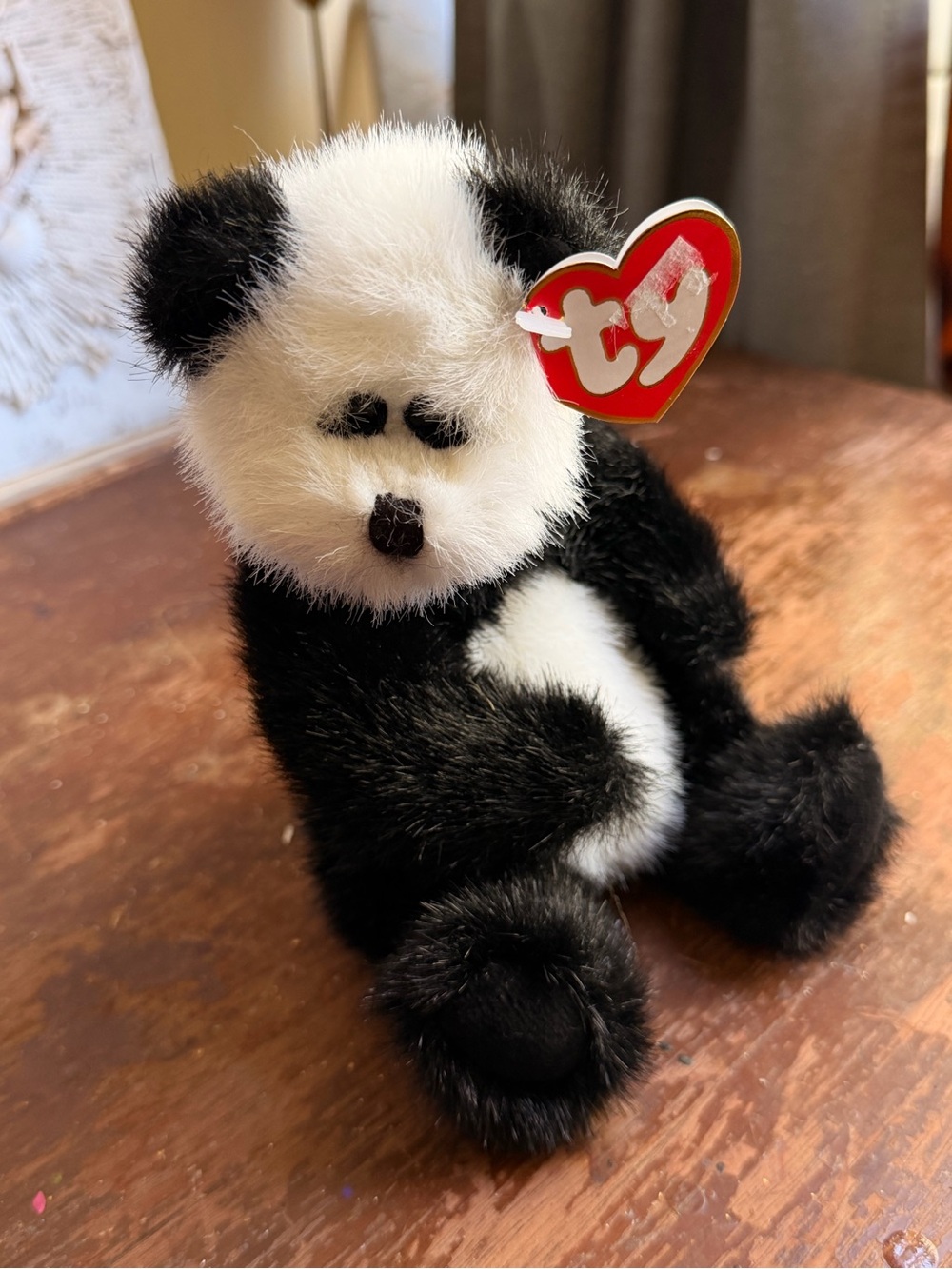 Vintage 1993 Ty Beanie Babies 9" CHECKERS the Panda Bear Retired